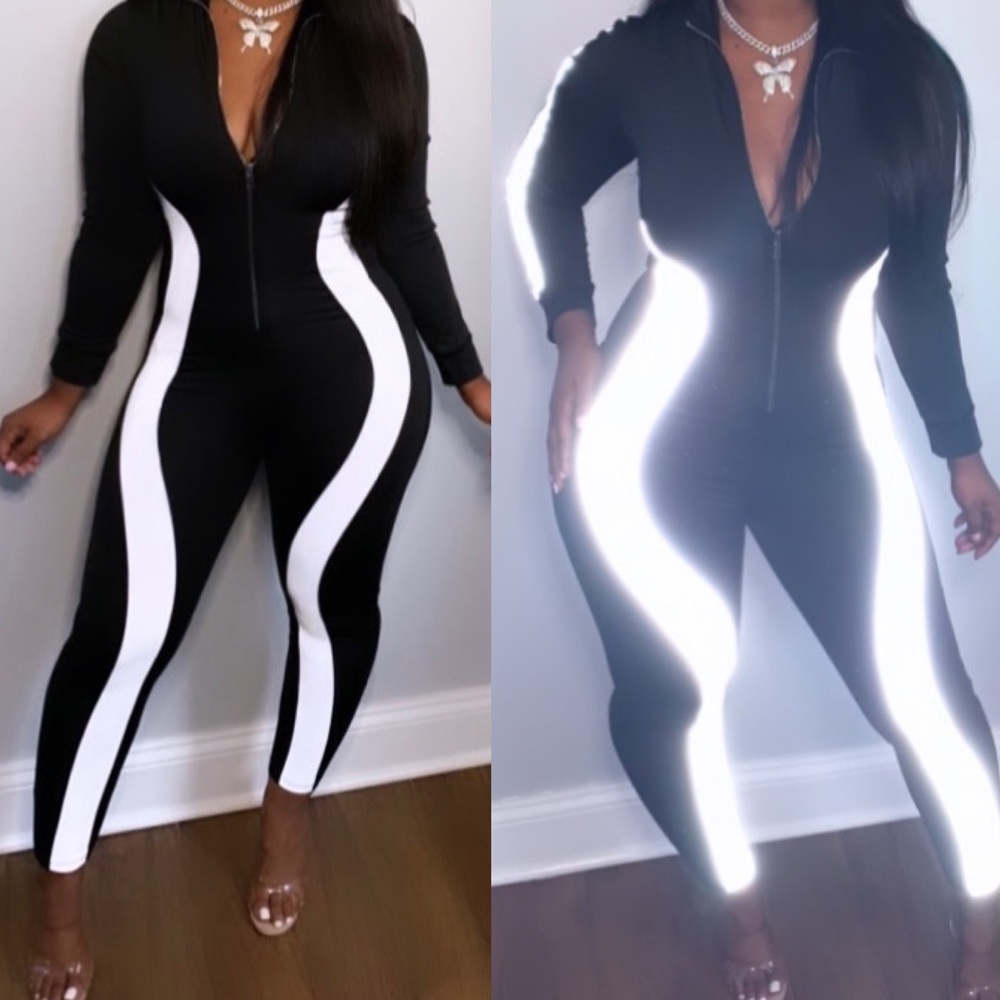 Reflective black jumpsuit